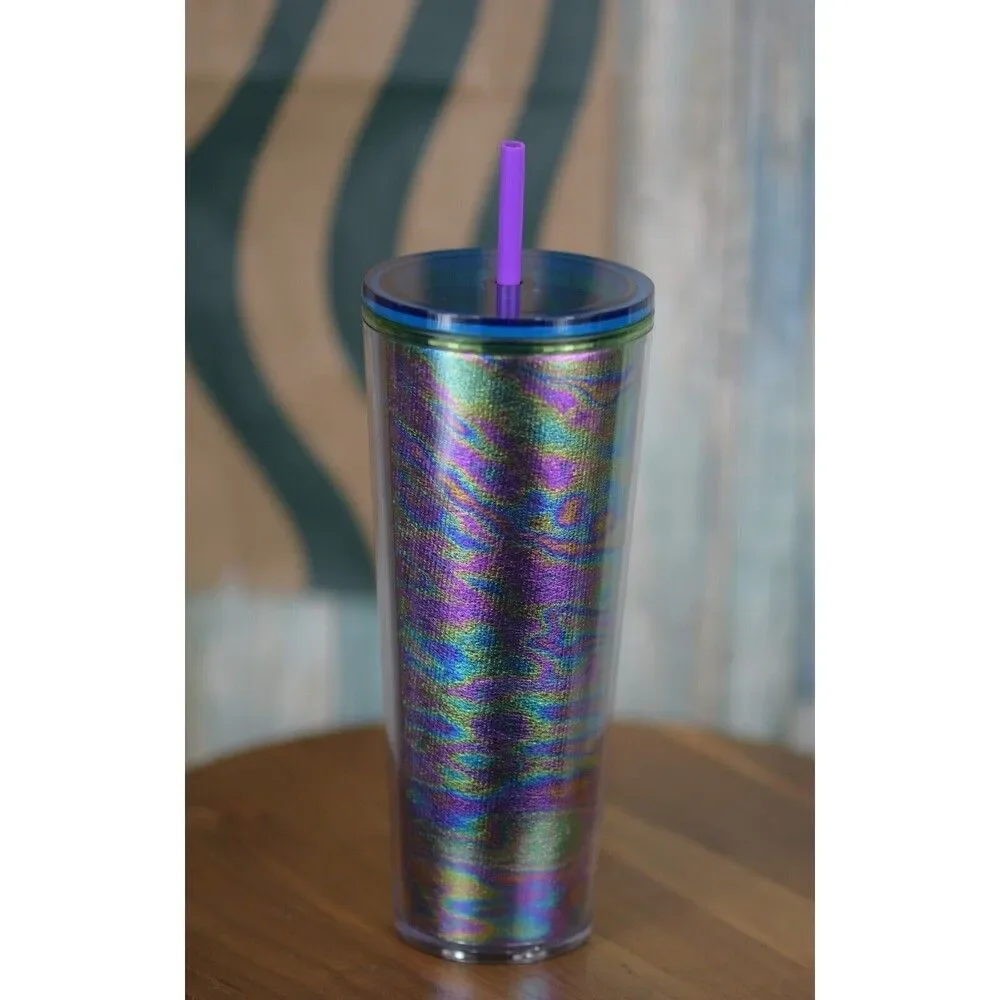 Starbucks Multi-Color Oil Iridescent Sparkle Venti 24oz Cold Cup